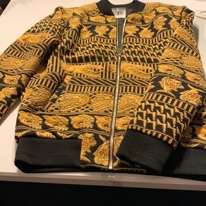 Gold and black zipper designer jacket